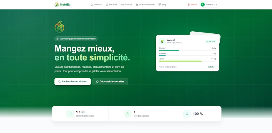Aperçu du site Nutriez.fr — nutrition et accompagnement diététique